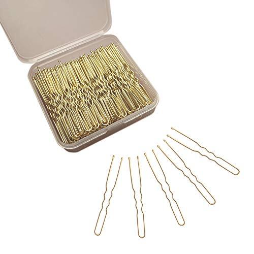 U-Shaped Hair Pins 120 Pack Blonde Hair Buns Pins Hair Grip Bobby Pins for Women