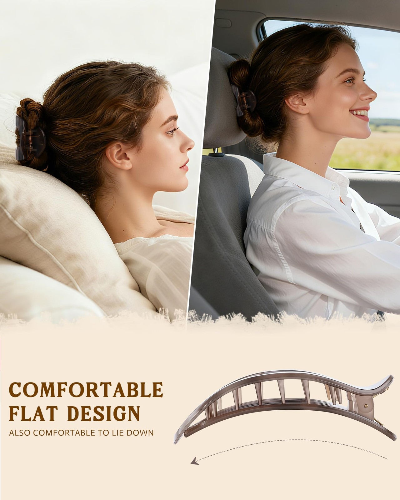 AWAYTR Flat Hair Clips For 1 Count (Pack of 6), Leopard Series + Brown