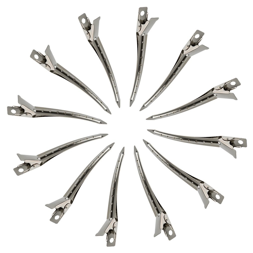 Bantoye 24 Pack Duck Bill Hair Clips 3.5 Inch Rustproof Metal Alligator Clips