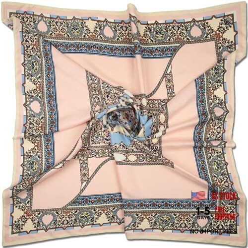 XL 40×40 Satin Square – Oversized Silk 40 x 40 40-77 Apricot Geometric Square