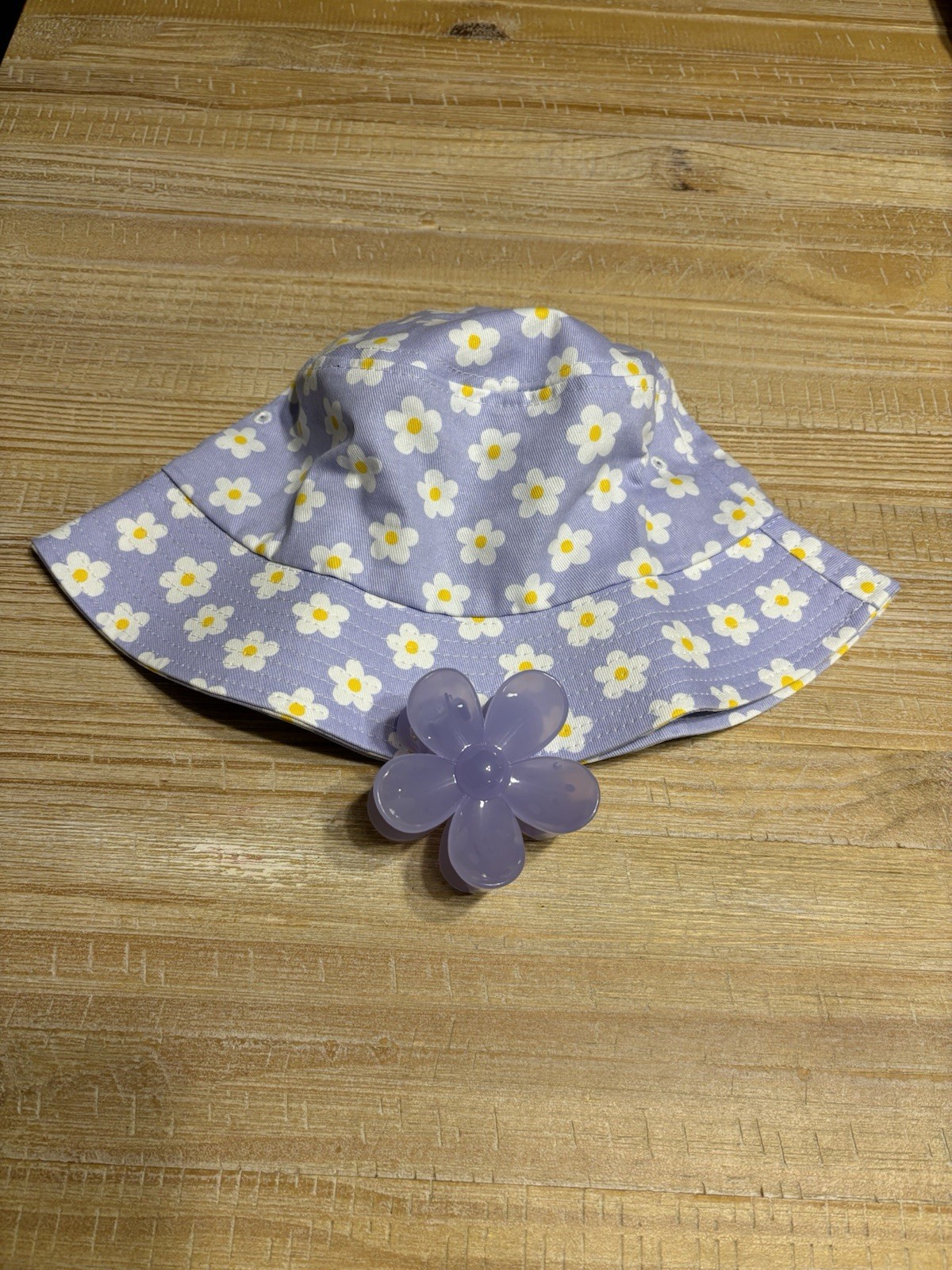 Ulta Beauty Purple Flower Bucket Hat Y2K & Hair Clip ~ New In Package