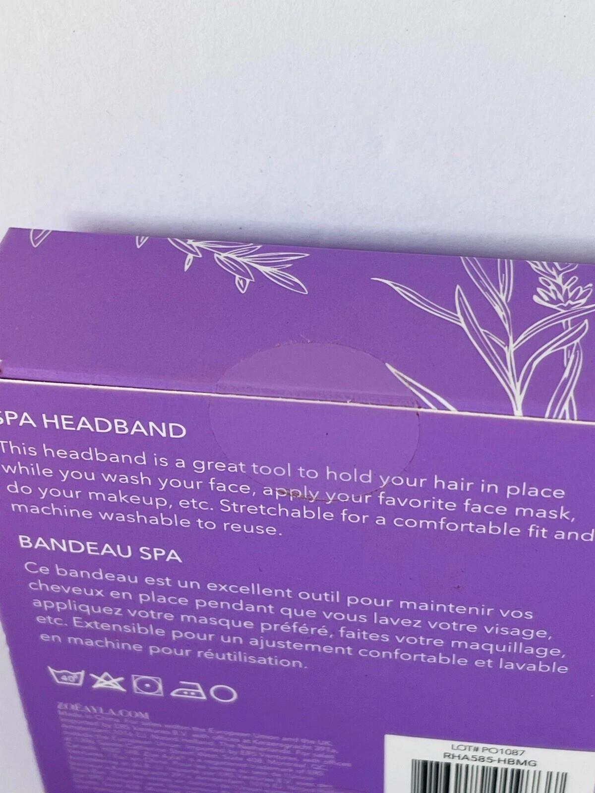 Zoe Ayla Spa Hair Towel Headband Bandeau Eco Friendly Purple NIB FABFITFUN NEW