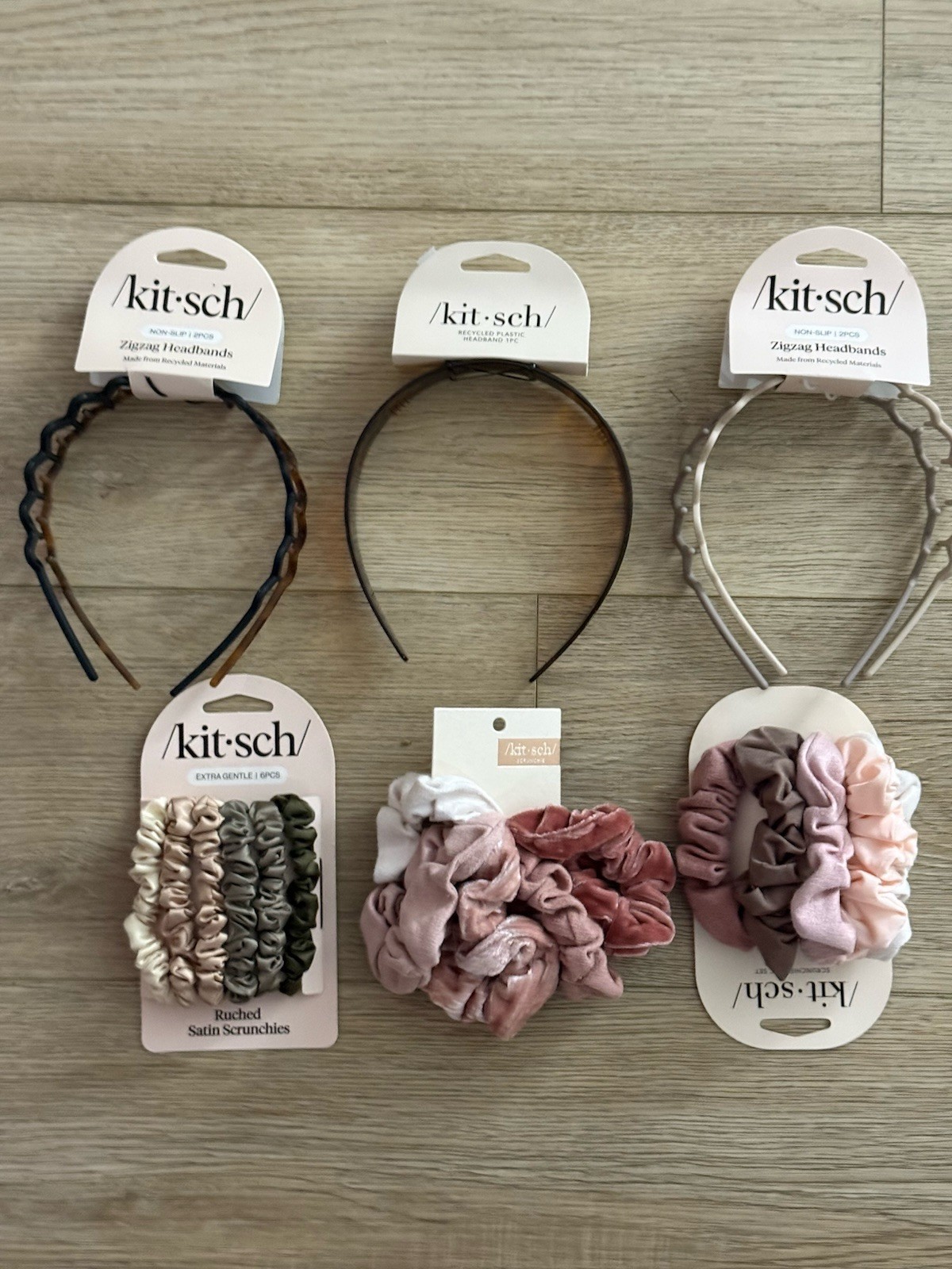 6x Kitsch Recycled Plastic Zig Zag Headband, Scrunchies, Hair Ties And More..