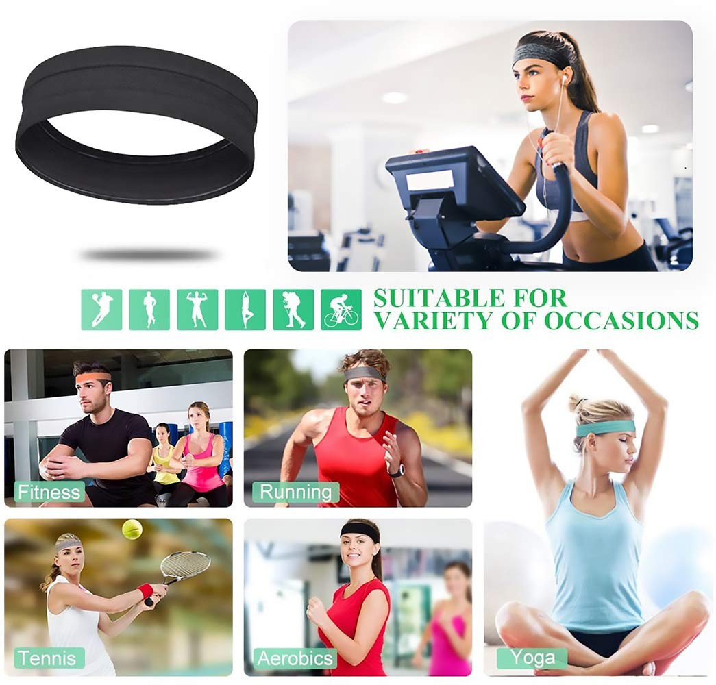 6Pack Sweat Bands Headbands for Women Workout, Women’s Fashion Non Slip Headband