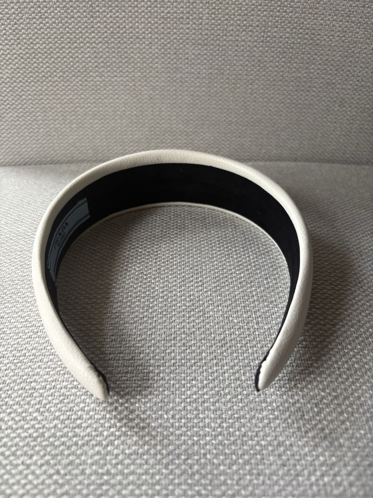 White Leather Prada Head Band