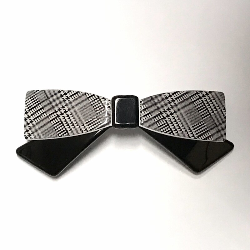 French Hair Barrette Metal Clip Charles Wahba Bow Hairbow Plastic Made in France