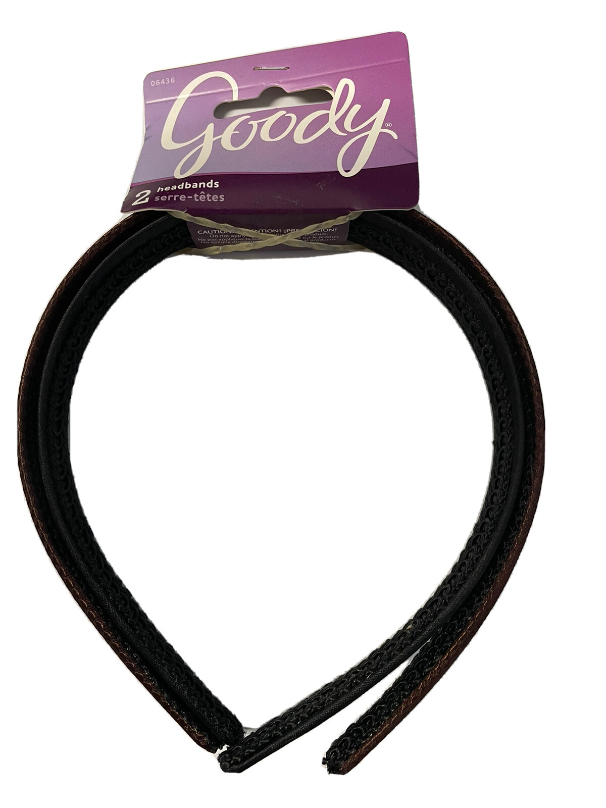 Goody Classics 2PCS Satin Headbands Black & Brown