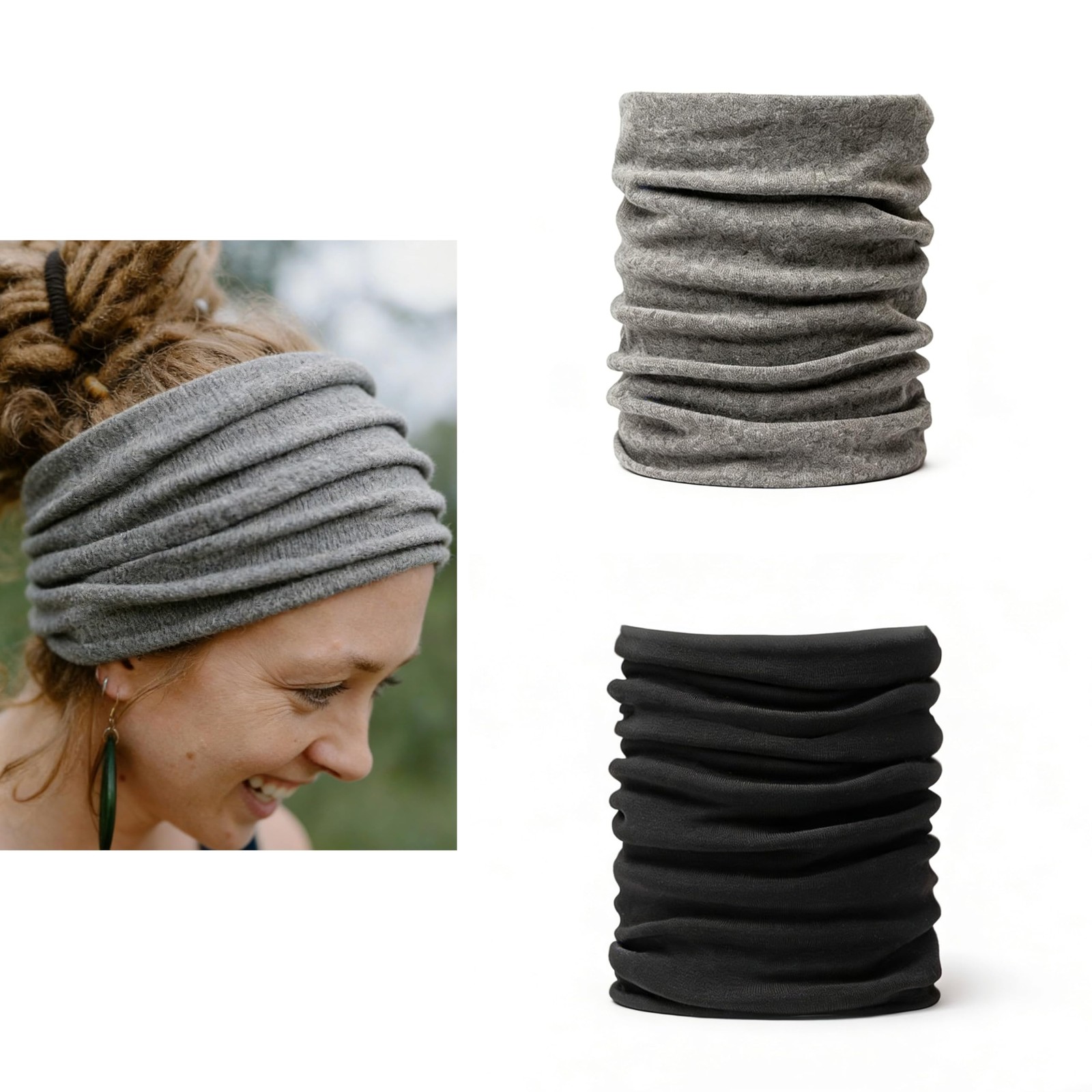 2PCS Handmade Extra Wide Dreadlock Tube Stretch Dreadlocks Headband Cotton Dr…