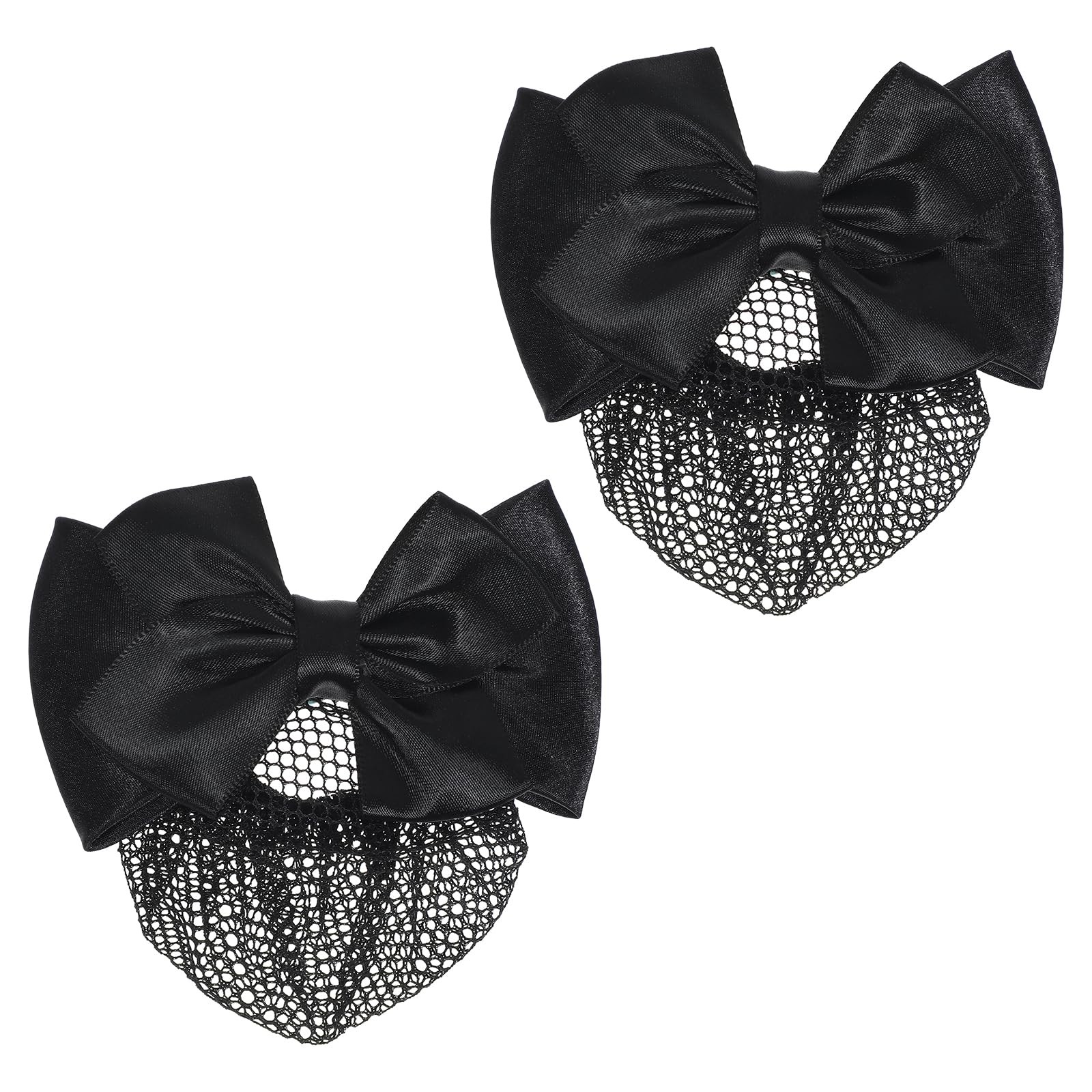 2 Pieces Hair Snood Net, Women’s Bun Cover Hairnet Satin Bow Barrette French …