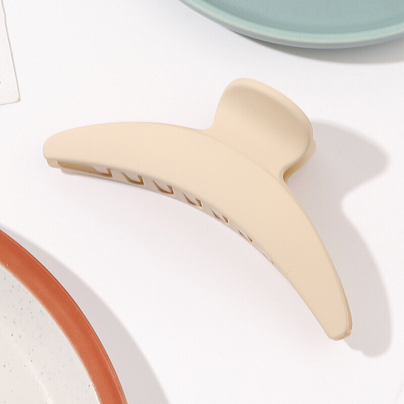 Scrub Big Clip Korean Crescent Moon Shaped Geometric Solid Color Matte Hairpins