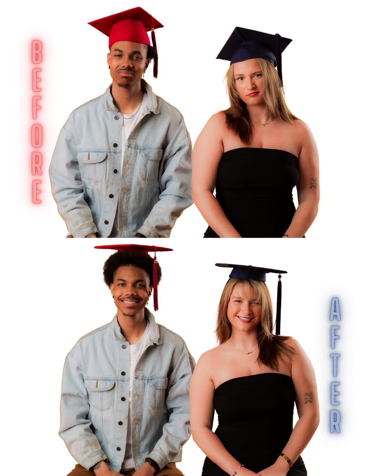 Graduation Cap Headband – Secure Your Cap & Keep Natural Hair – Black/Clear