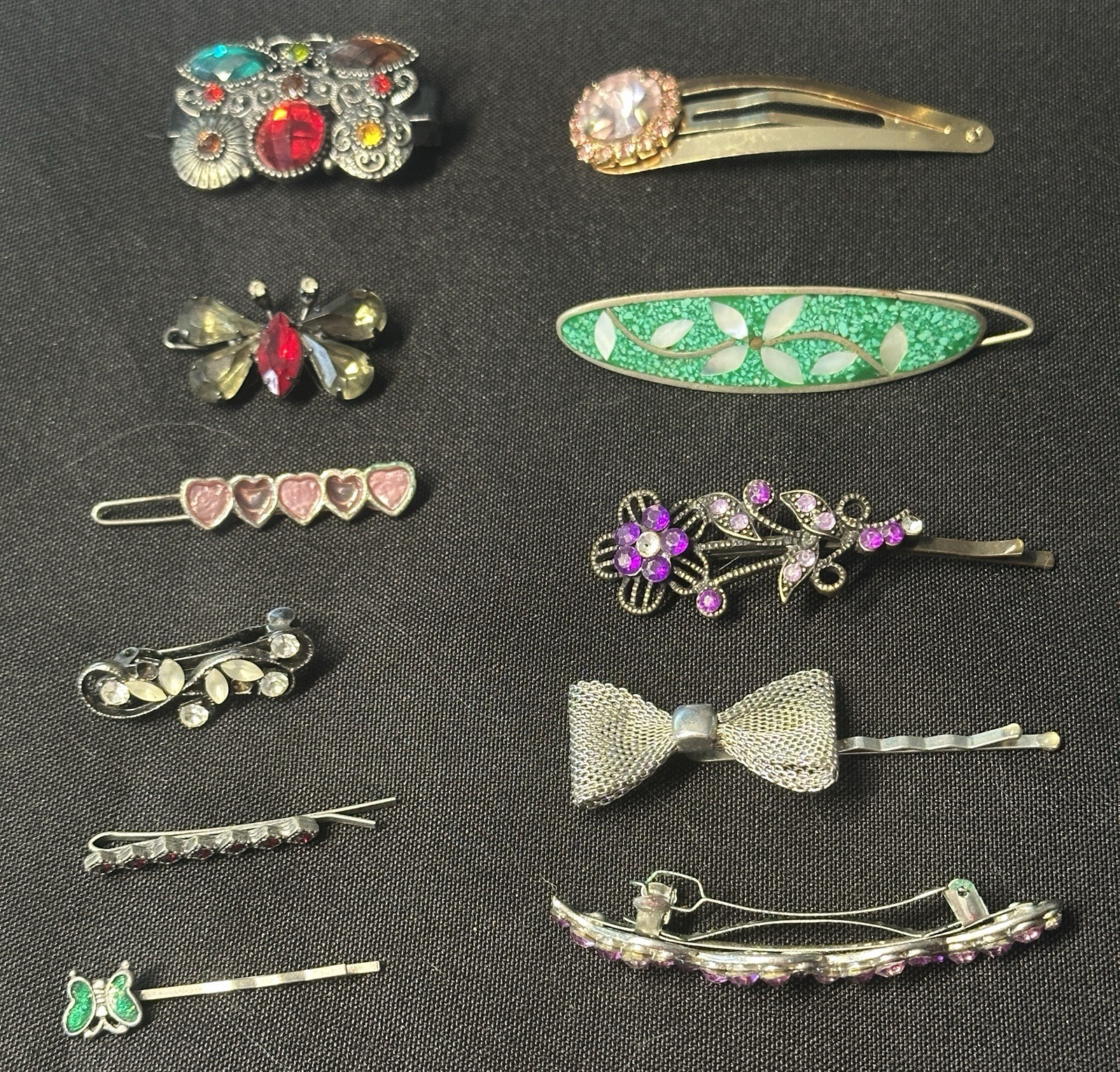 11 Vintage Barrettes & Bobby Pins & 11 Hair Clips A Fun Variety Of Designs L@@k!