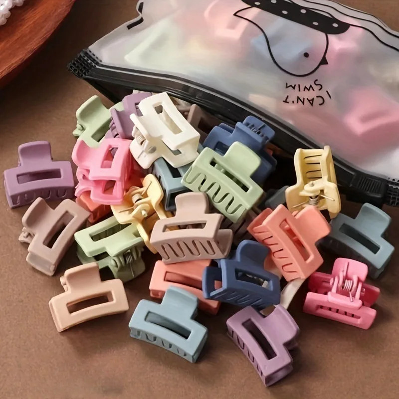 Matte Hair Claw Clips 20Pcs Solid Color Hollow Barrettes Women Accessories