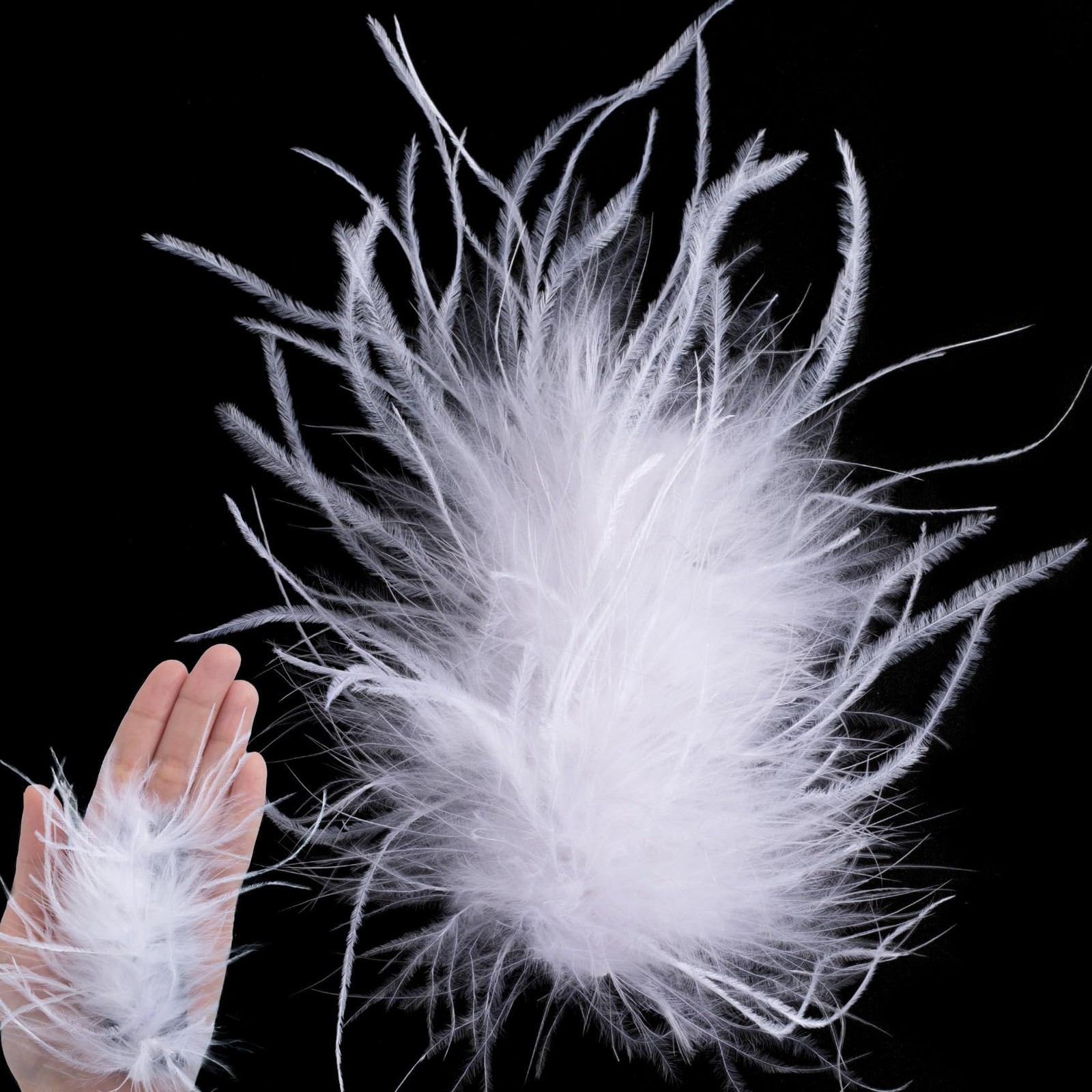Ostrich Hair Clip White Fluffy Feather Hairpins for Women Long Short Straight…