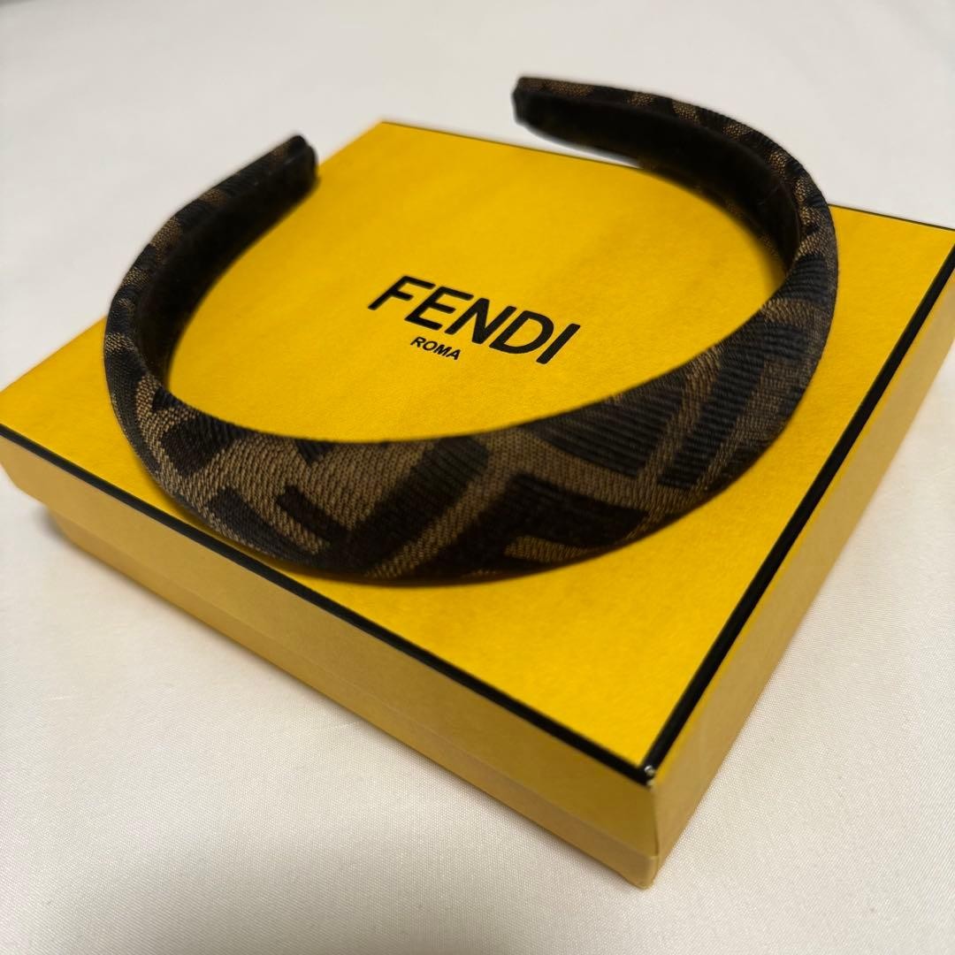 Fendi Zucca Headband Brown Black Canvas Hair Accessory No box Unisex