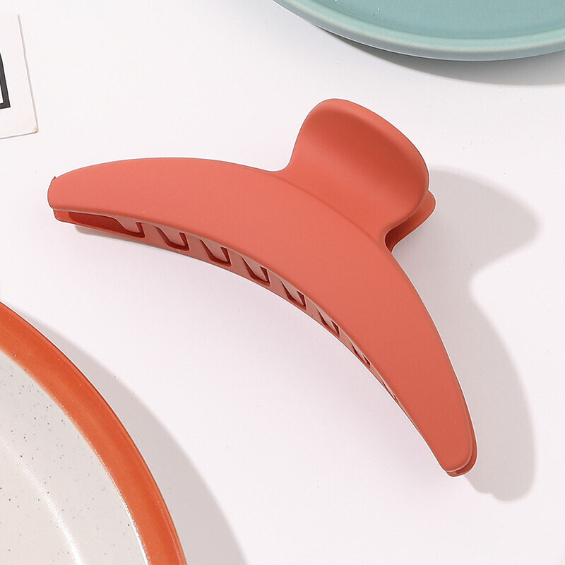 Scrub Big Clip Korean Crescent Moon Shaped Geometric Solid Color Matte Hairpins