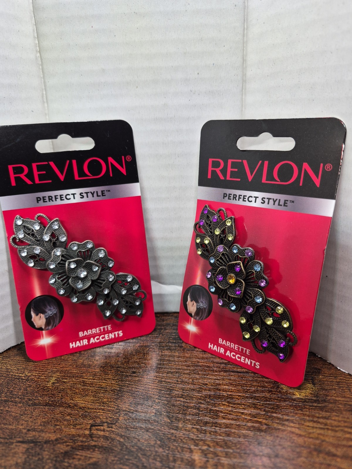 Set Of 2 Revlon Metal Hair Barretes Sparkly New