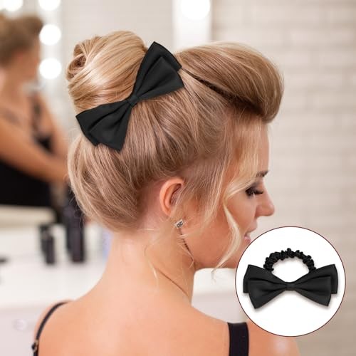 Mabor 6PCS Bow Scrunchies for Women – Cute Hair Ties Silk-Like Polyester