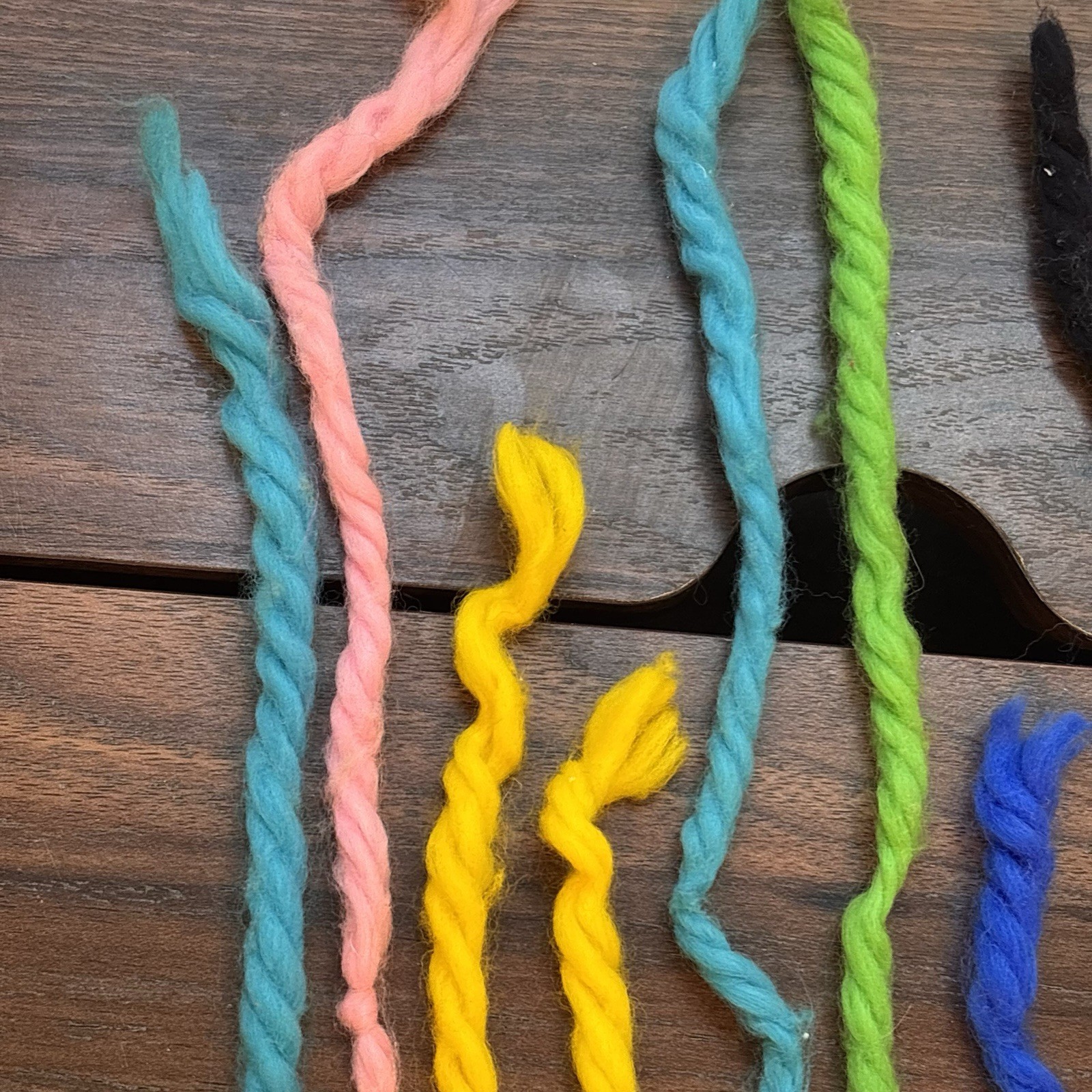 Vintage 80s Yarn Hair Ribbons Lot Of 8 Multicolor