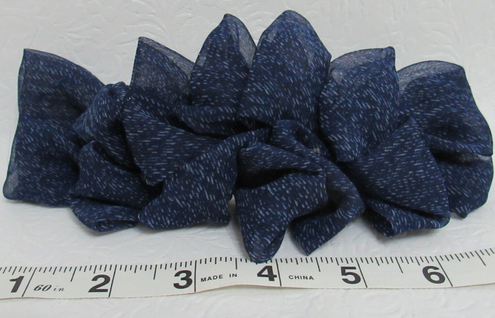 Chiffon Ruffle Wave Banana Hair Clip Accessory Clamp Blue