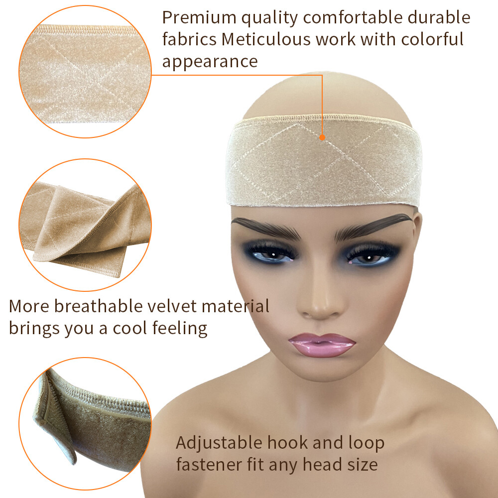 New Premium Collection Velvet Headband Accessories Wig Grip Black Begie Brown