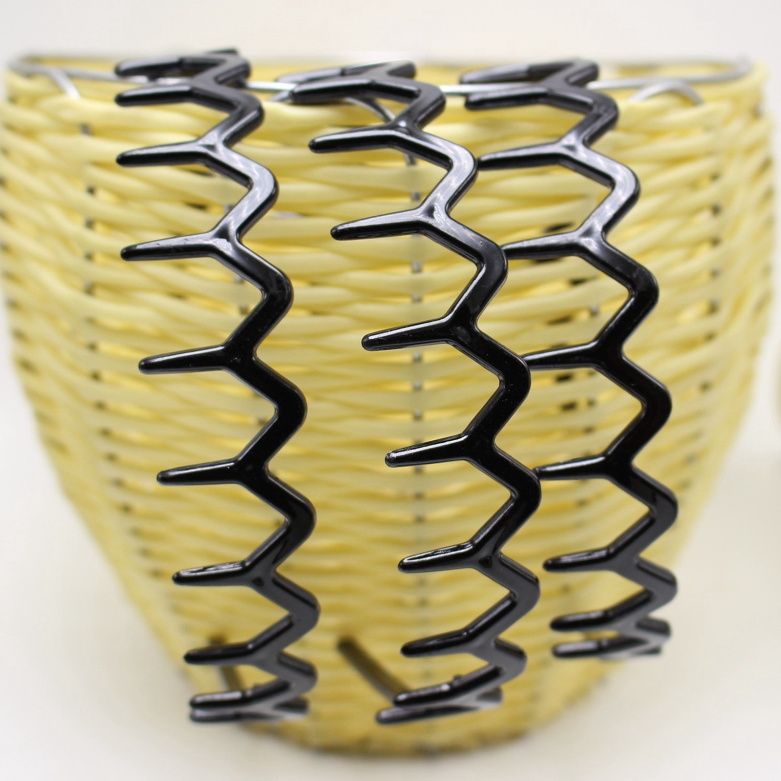 6 Black Plastic Zigzag Comb Headband 28mm Wavy Sharks Tooth Hair Bands for Women