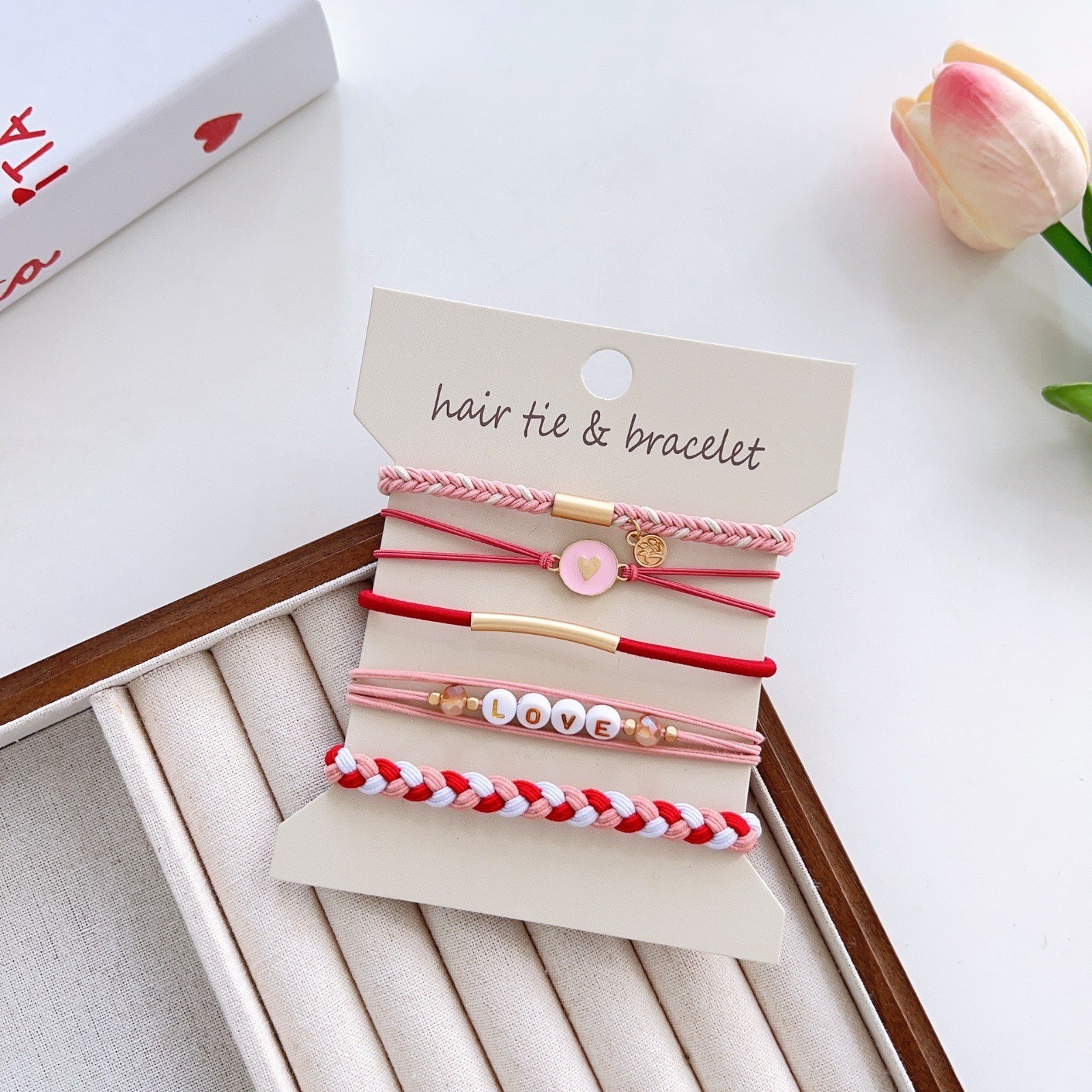Boho Charm Hand Made Hair Tie Bracelets Jewellery for Women – Elastic Hair Bands