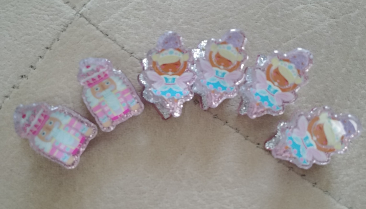 Lot 6 CLAIRE’S Holiday Glitter Mini Fairy Ice Cream King Hair Clips Barrettes