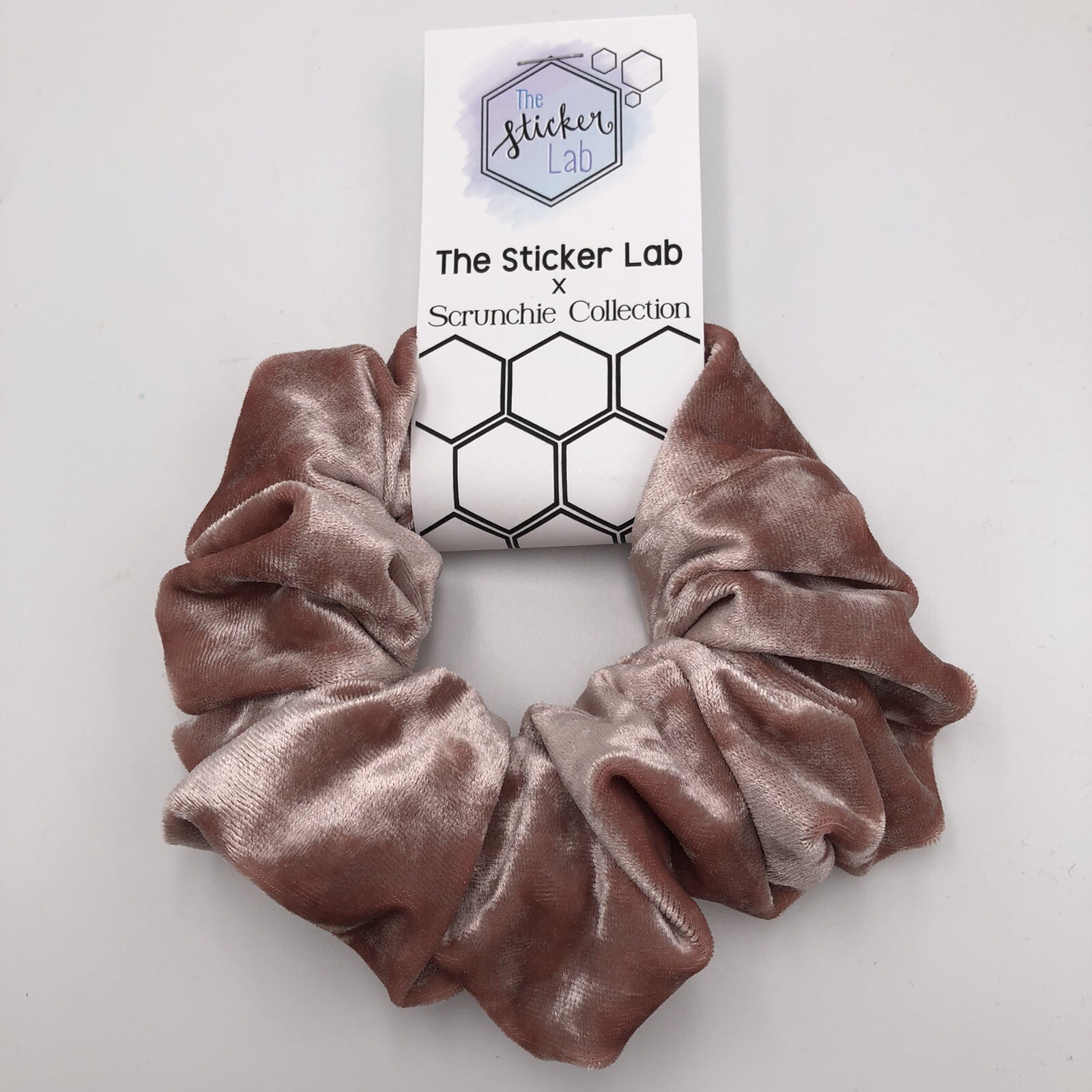 Handmade Women’s Scrunchies Pink Velvet Hair Tie Size Regular