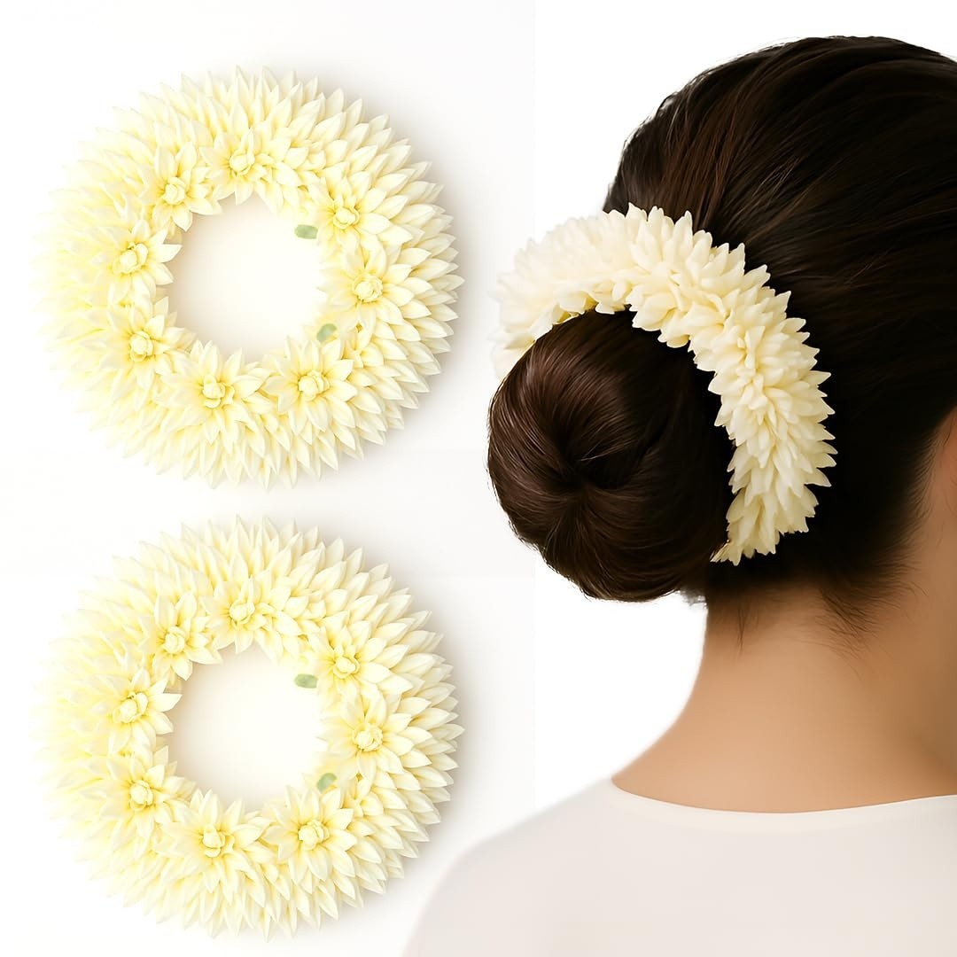 Artificial Flower Jura Gajra Hair Bun Women Accessories For Bun Maker Pack of 2