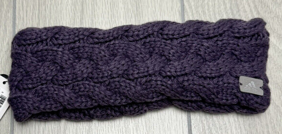 adidas Women’s Fashion Knit Headband Purple Fleece Lined NEW