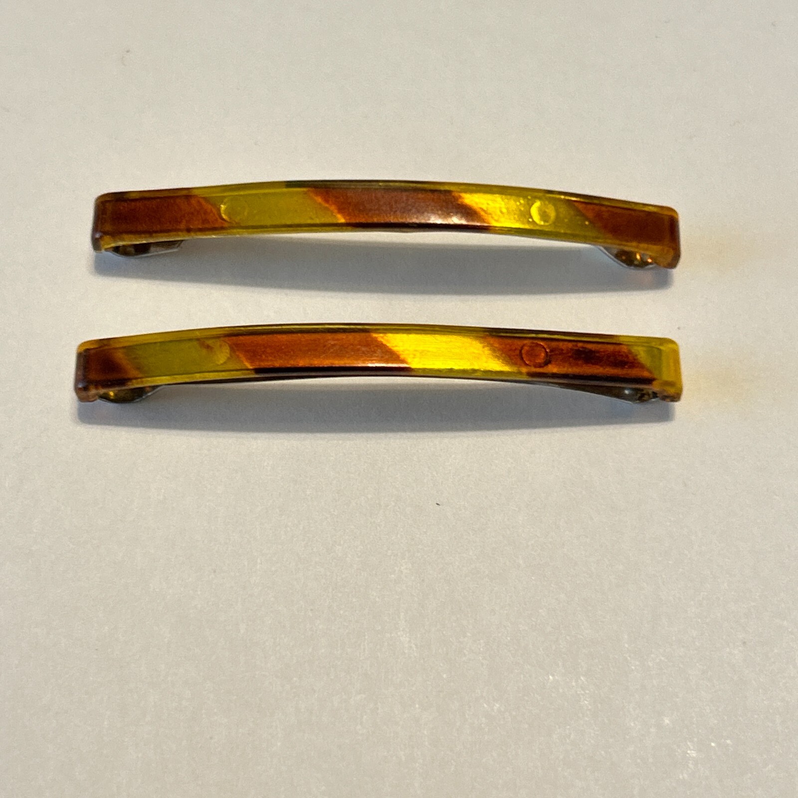 Lot of 2 Goody Vintage Stay Tight Clasp Clip Hair Barrettes 2” USA Mock Tortoise
