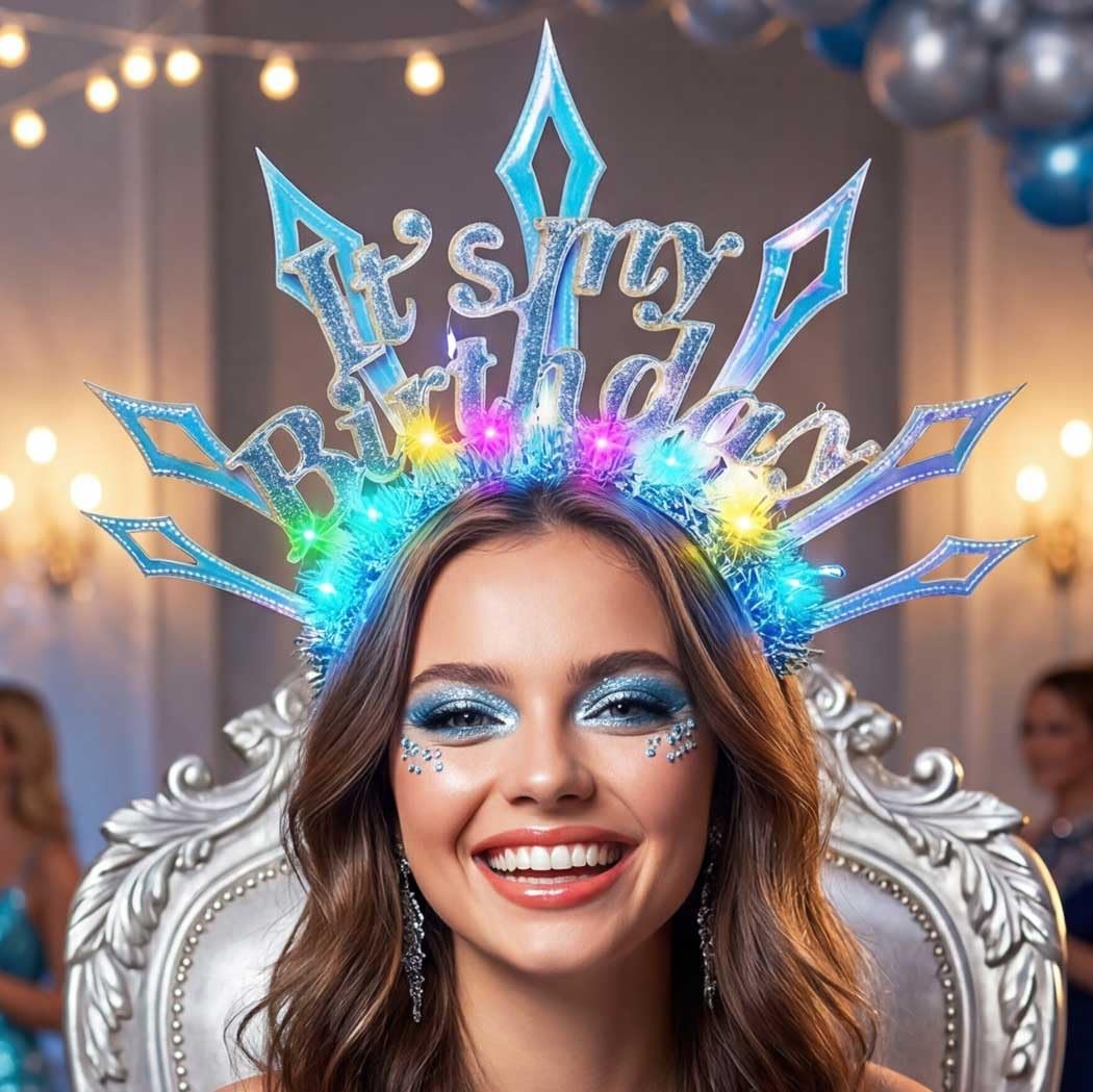 Light Up Headband Happy Birthday Headbands LED Hair Accessories for Women
