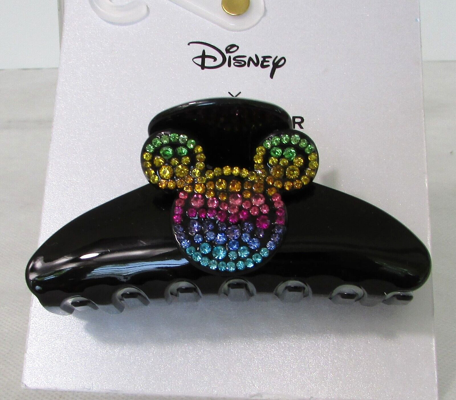 Disney Baublebar Mickey Mouse Rainbow Hair Clip Claw Black NWT