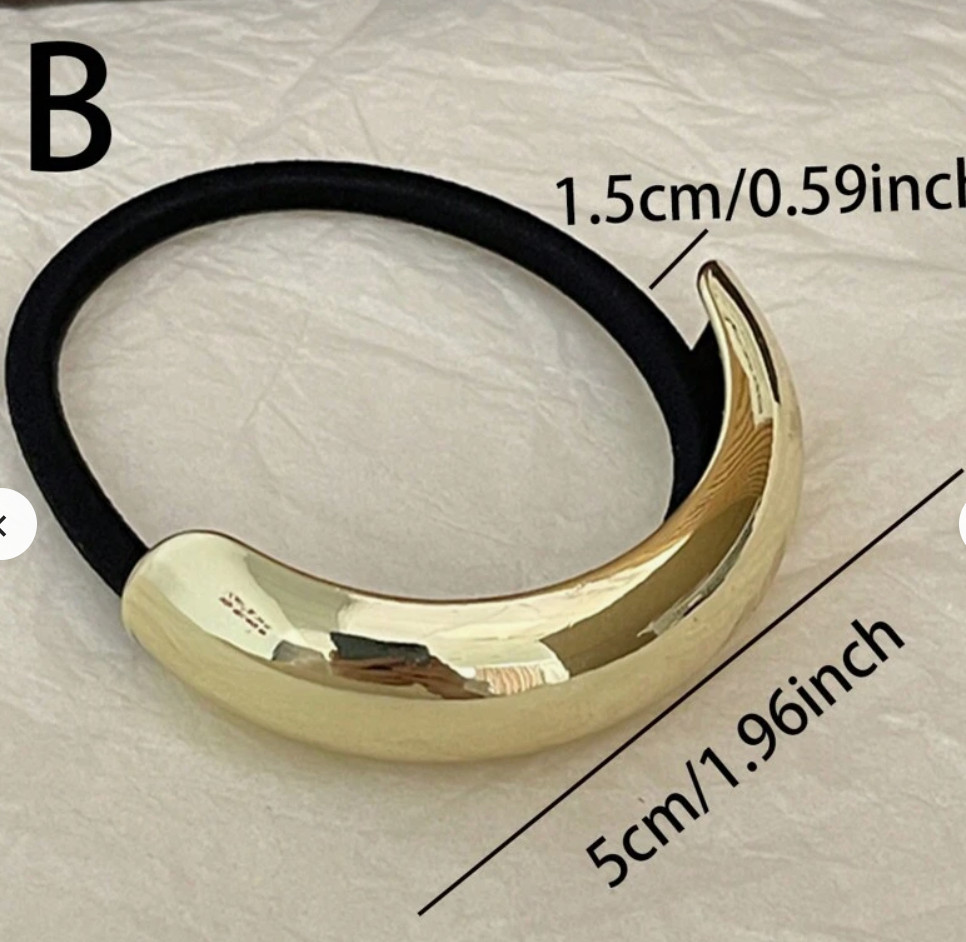 3 Piece faux Gold Pony Hair Cuff, Hair Tie, Hair Jewelry, Hair Accessories 🎀