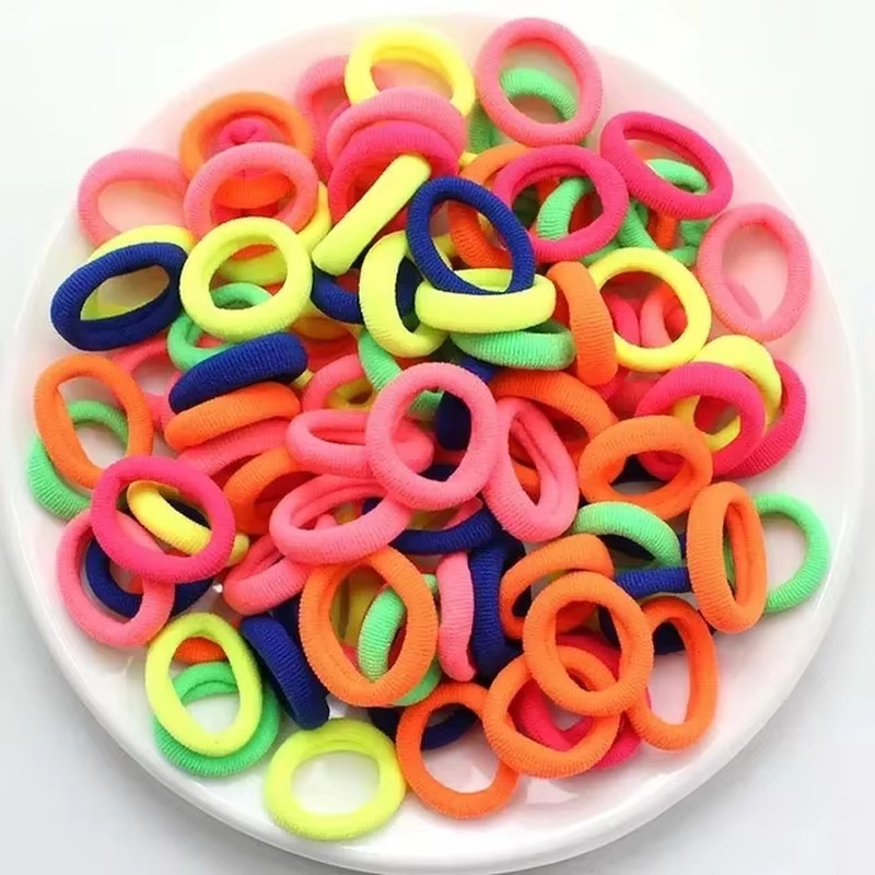 200PCS Women Girls Colorful Nylon Elastic Hair Bands Ponytail Hold Small Hair Ti