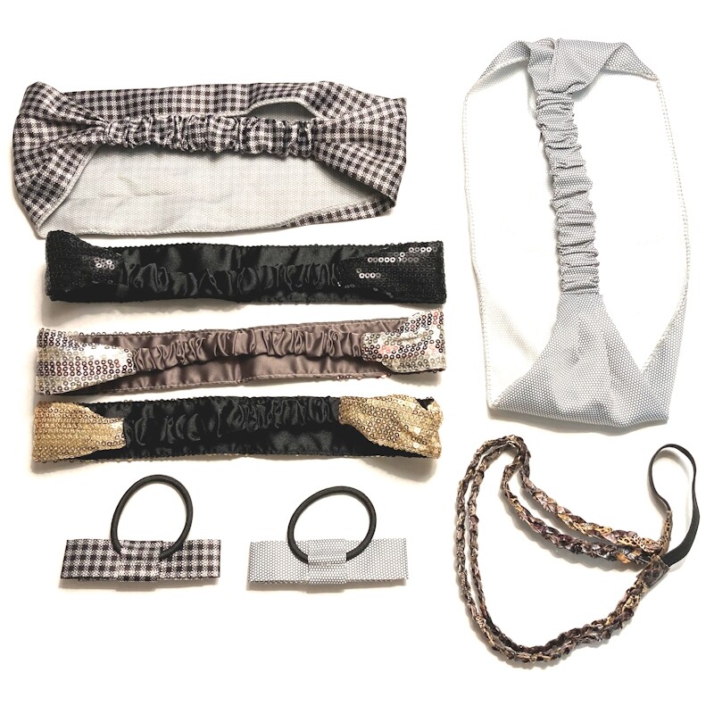 Women Soft Headband Headwrap Fabric Kerchief Hair Bandeau Ponytail Holder Shiny