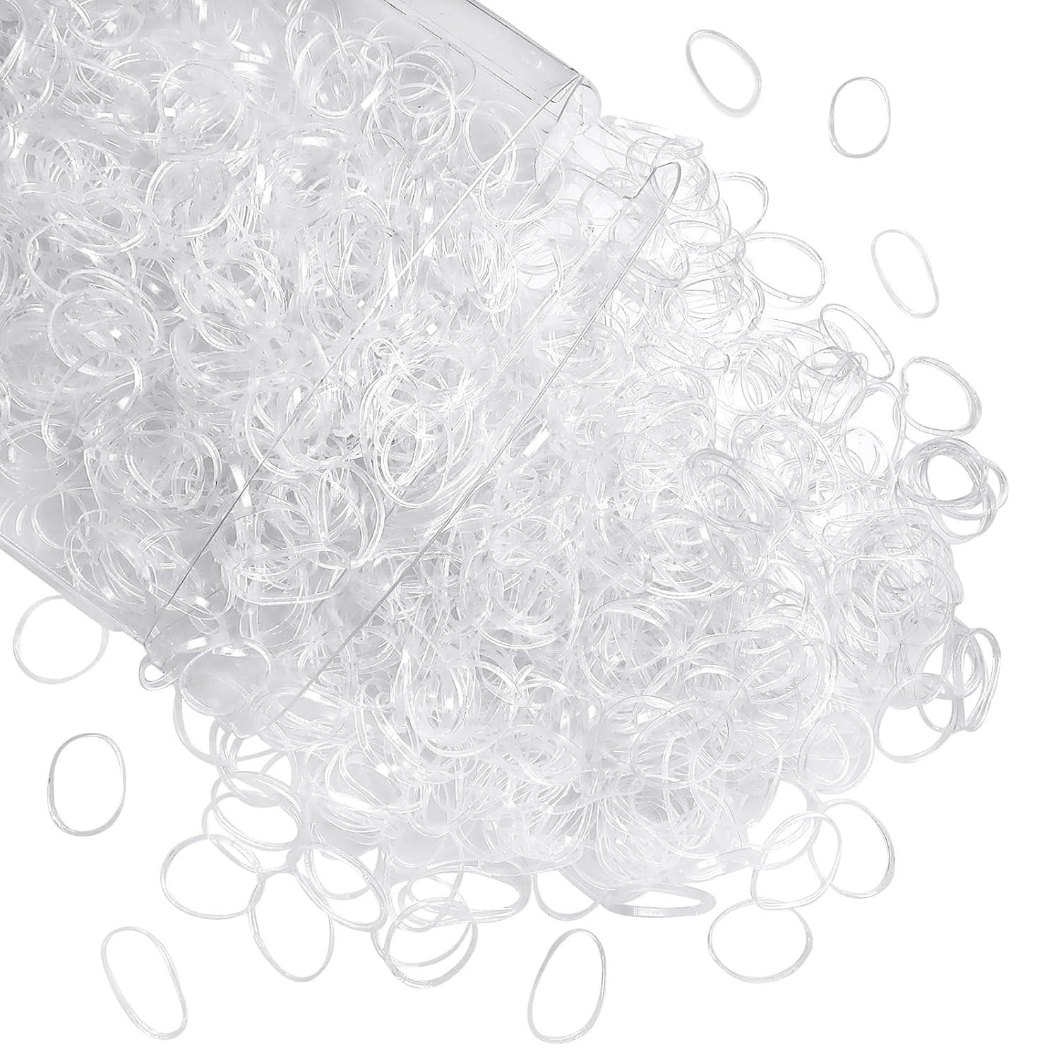 Clear Elastics Hair Bands 1500pcs Mini Rubber Hairband