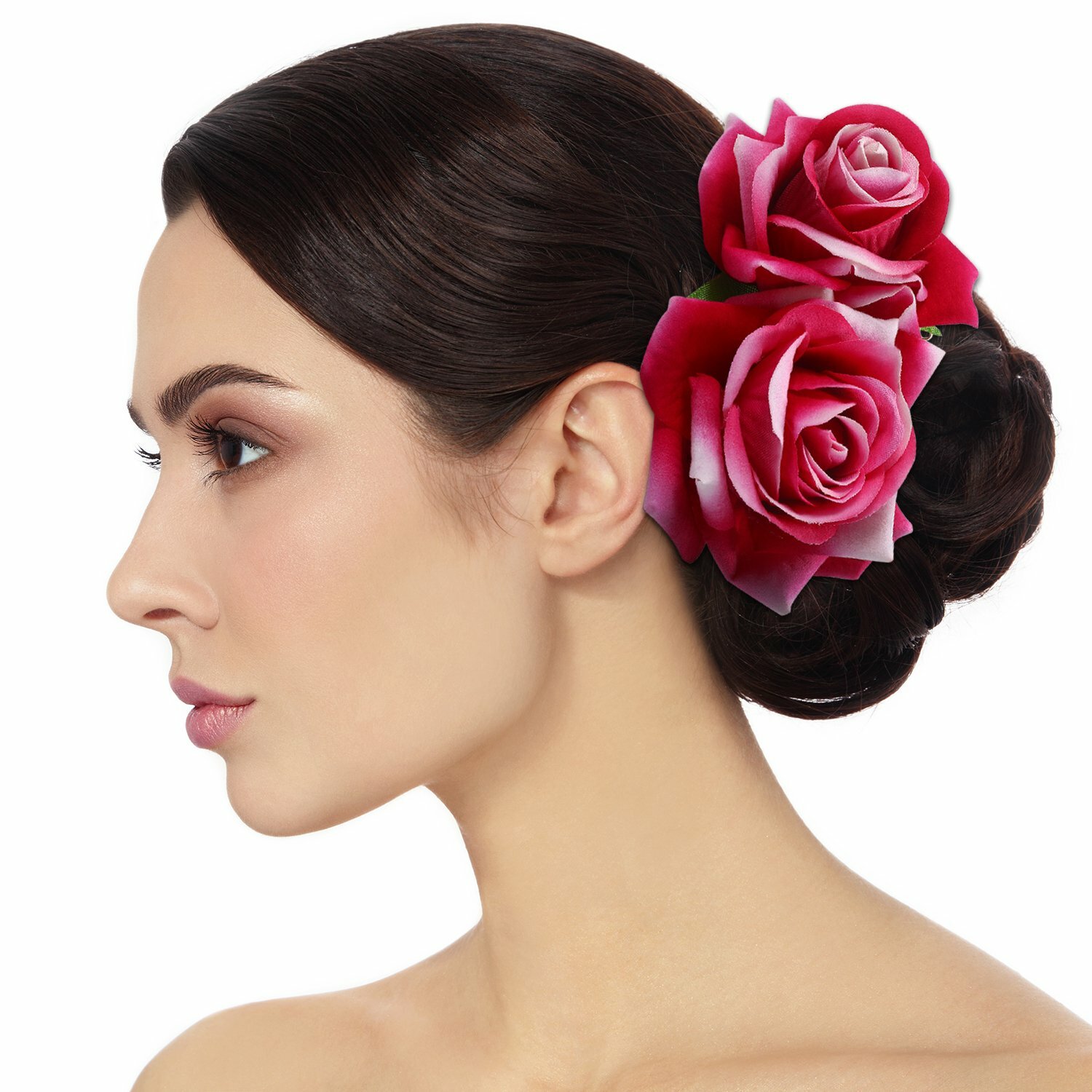 2pcs Women Rose Flower Comb Hairpin Hair Clips Brooch Wedding Bridal Accessories