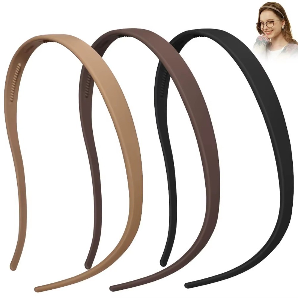 8X Flex Plastic Comfortable Hairbands +20Pcs Black Hair Ties Set for Women Girl