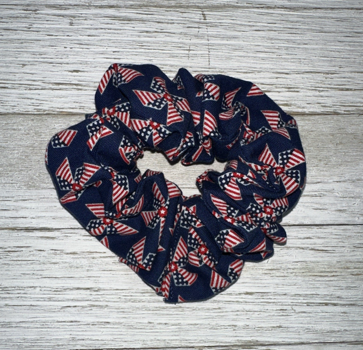 Adult Hair Scrunchie Handmade Patriotic July 4th Memorial Day Hair Accessories