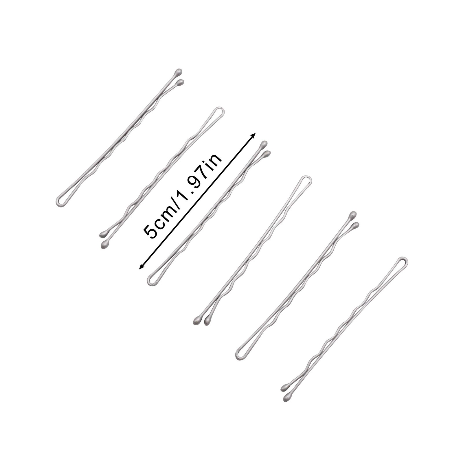 Long Wavy 2in Silver Bobby Pins for Thick Hair, 60 Count
