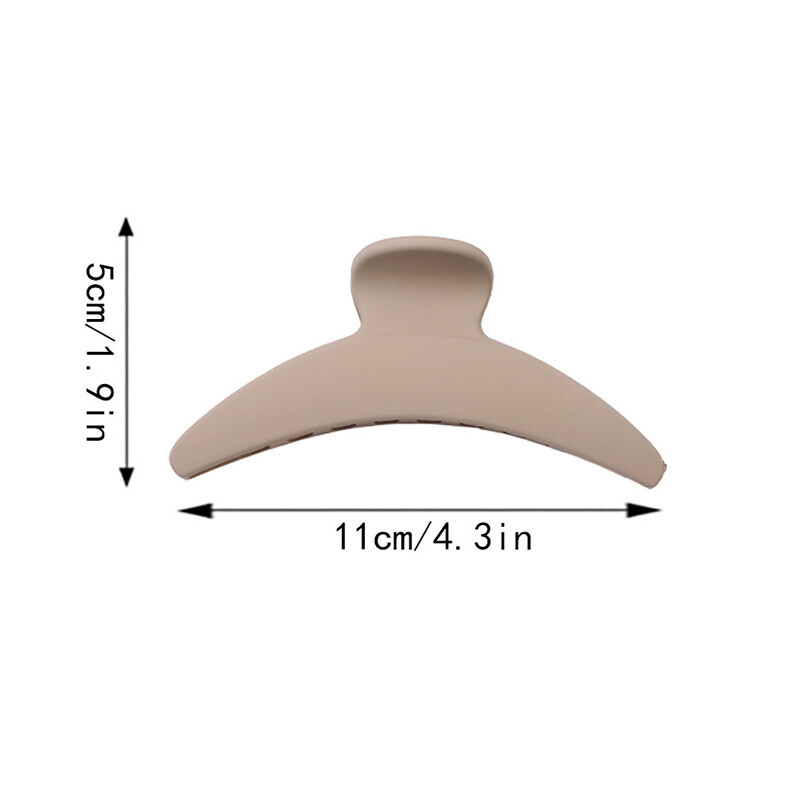 Scrub Big Clip Korean Crescent Moon Shaped Geometric Solid Color Matte Hairpins