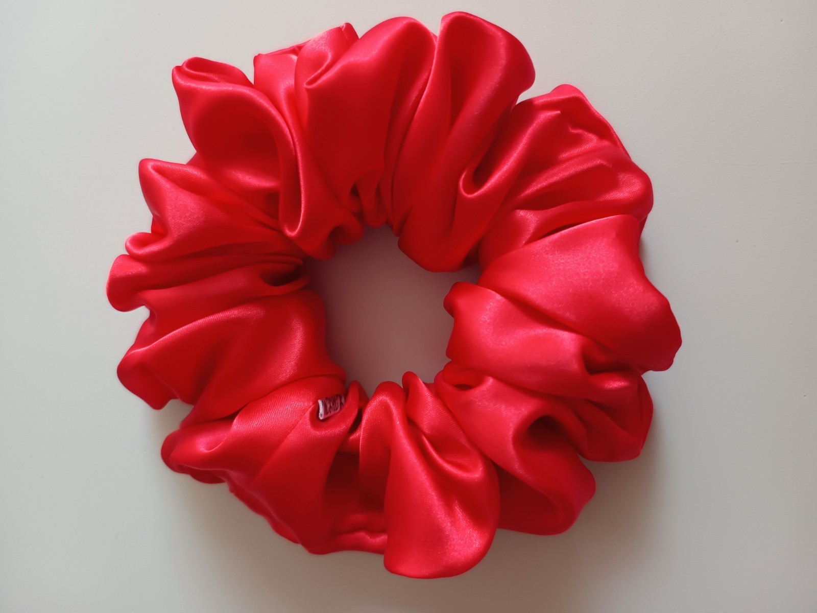 Extra Large Hair Scrunchies Silk/Satin Plain Red Colour Handmade Hair Scrunchies