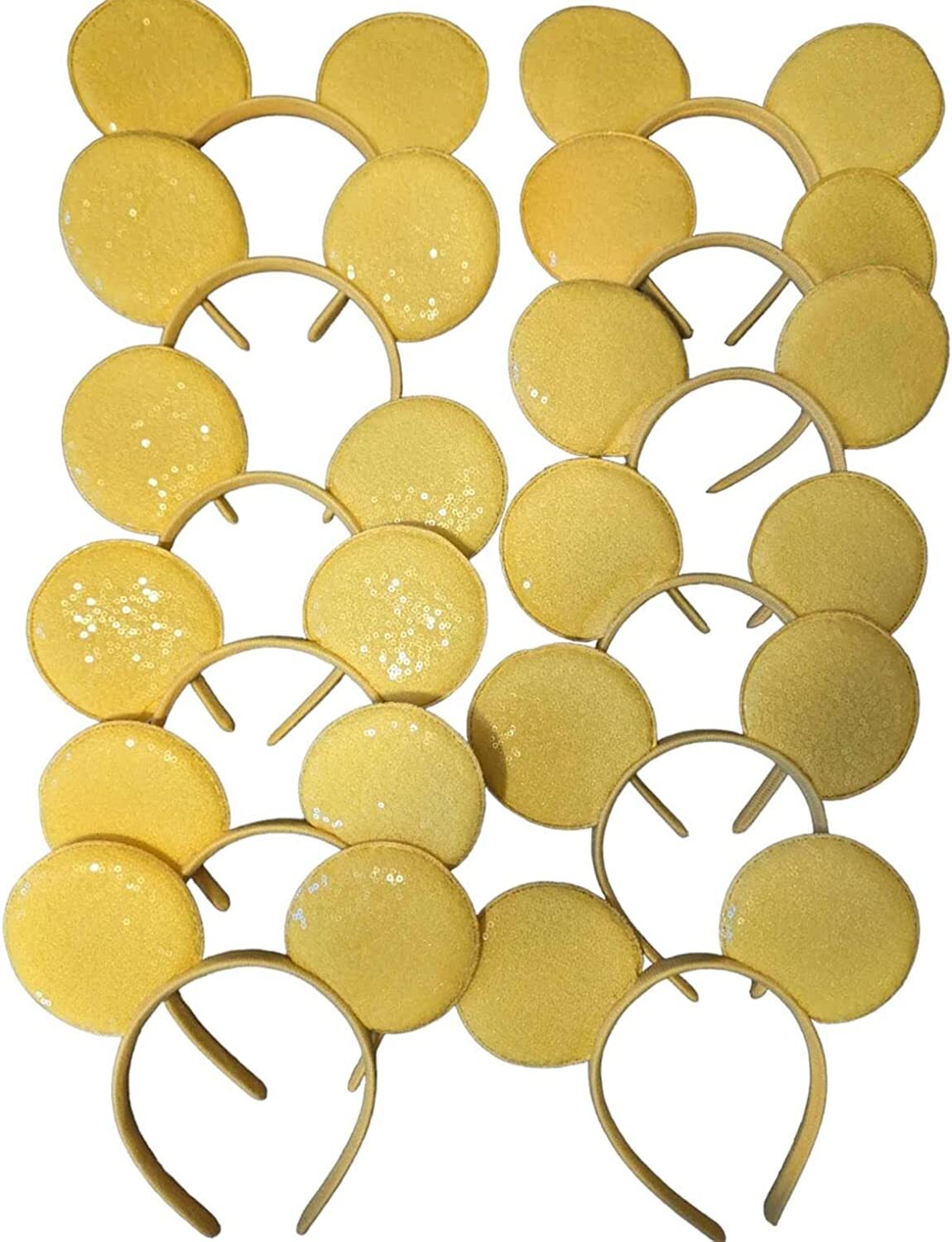 Set of 12 gold yellow pink Minnie Sparkle Headbands Birthday Favors Minnie