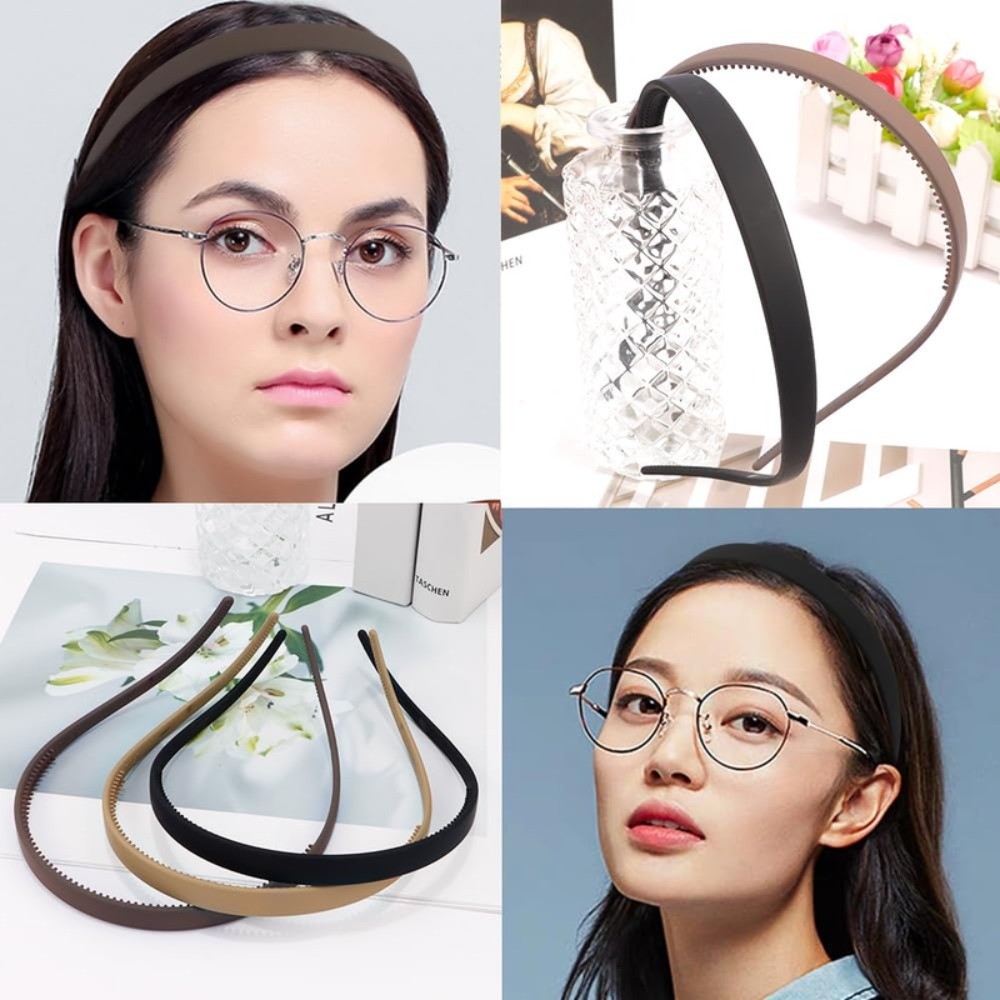 8X Flex Plastic Comfortable Hairbands +20Pcs Black Hair Ties Set for Women Girl