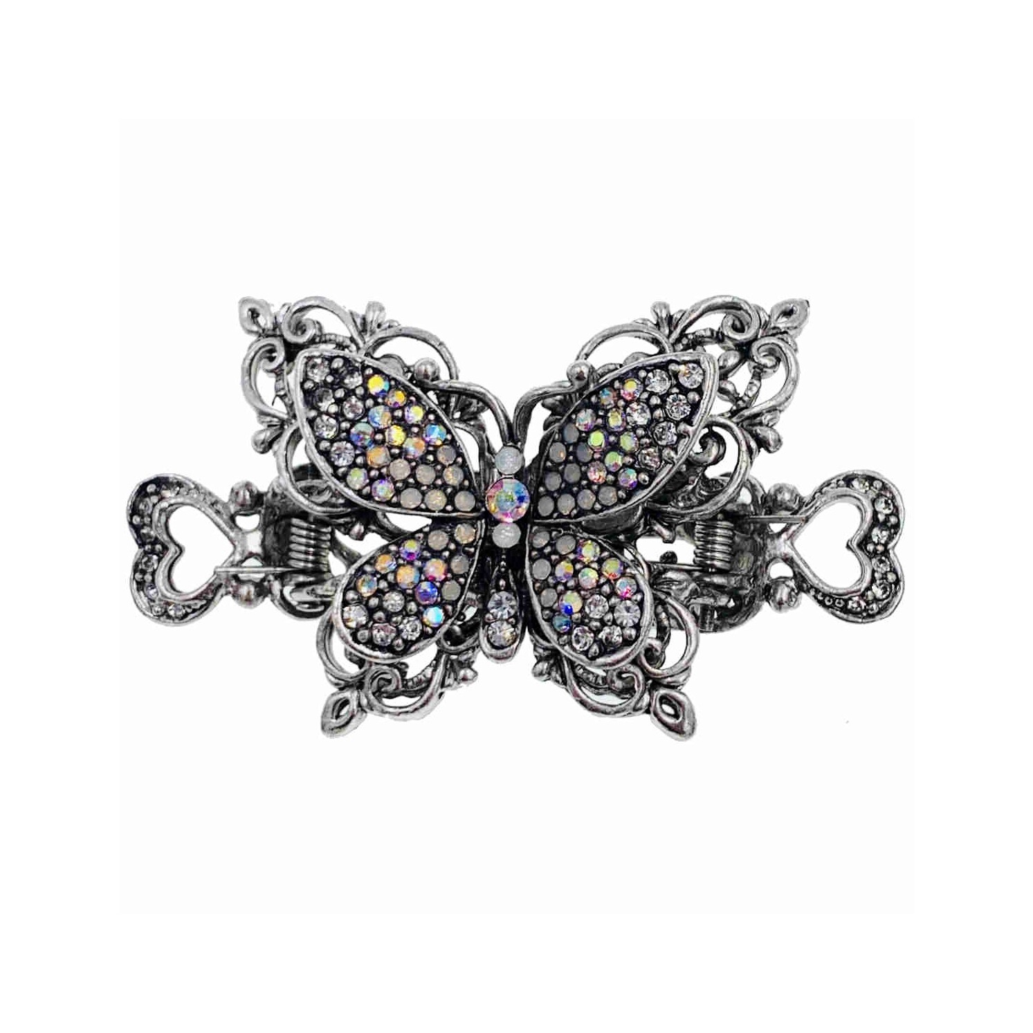 USA MOGHANT Glam Vintage Butterfly Hair Clip Claw Hairpin Rhinestone Crystal