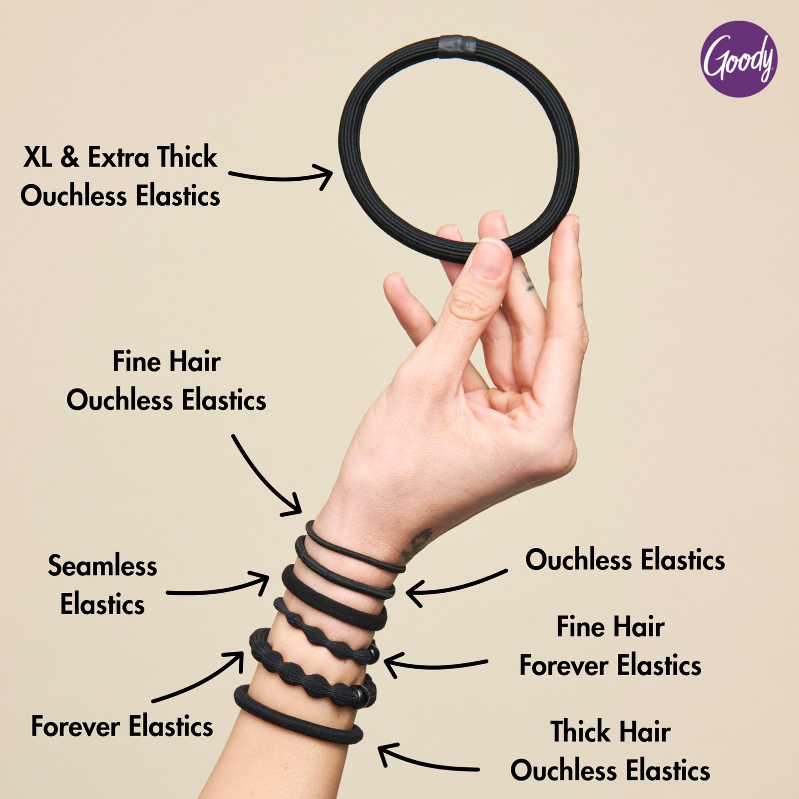 Ouchless Hair Elastics – No Pull, No Breakage, Tangle-Hold for Thick, Curly, …