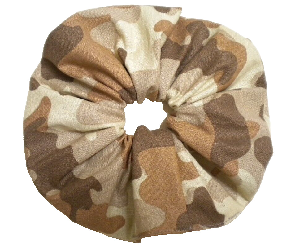 CAMOUFLAGE SCRUNCHIE HAIR TIE – 100% COTTON QUALITY! – MADE IN USA!
