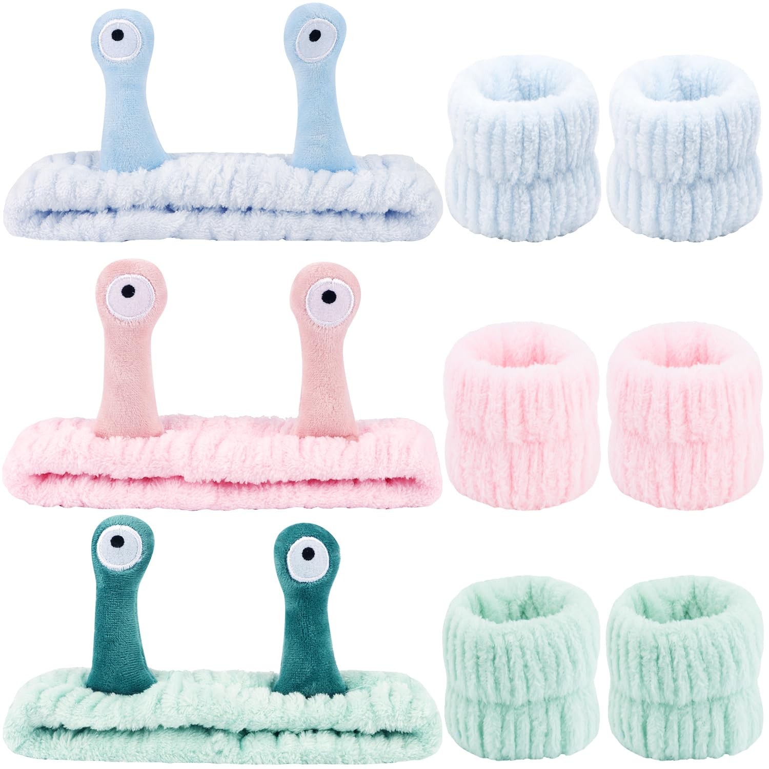 Snail Spa Headband and Wristband Set, Skincare Makeup Headband for Washing Fa…